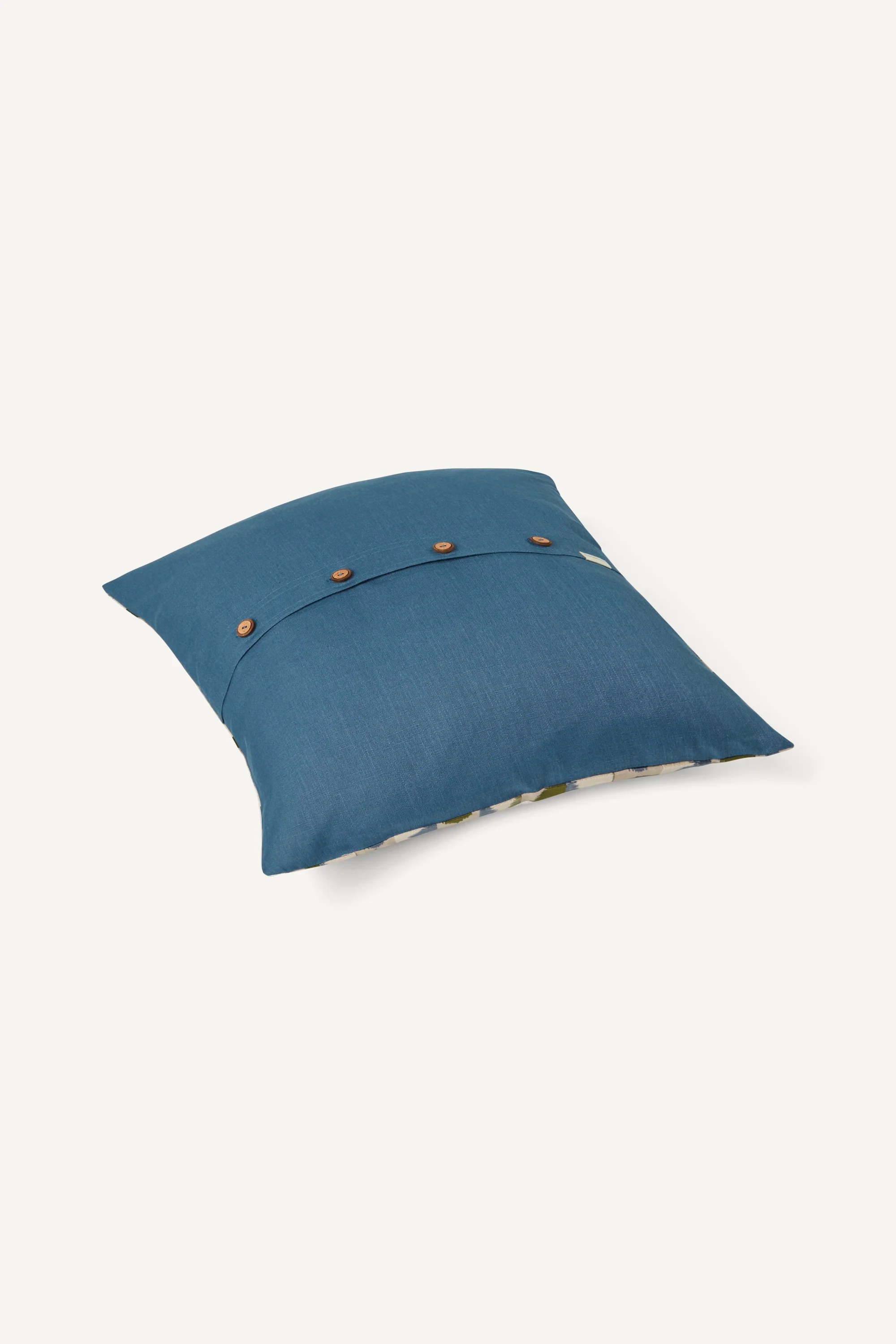 Embroidered Cushion Cover - Forest Green & Blue - Image 2