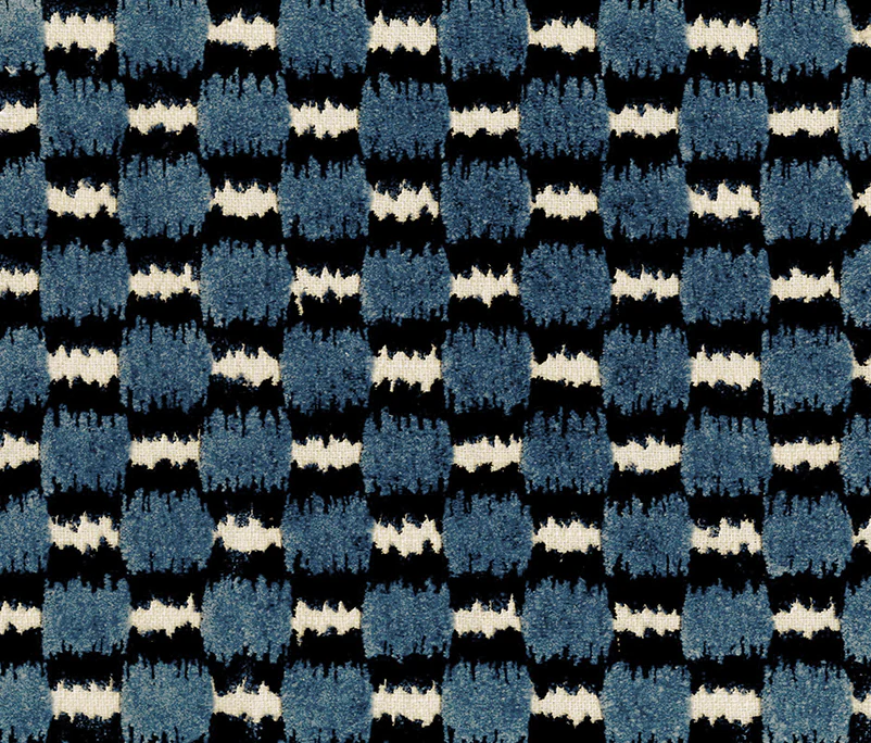 Ikat Checks - Navy/Denim