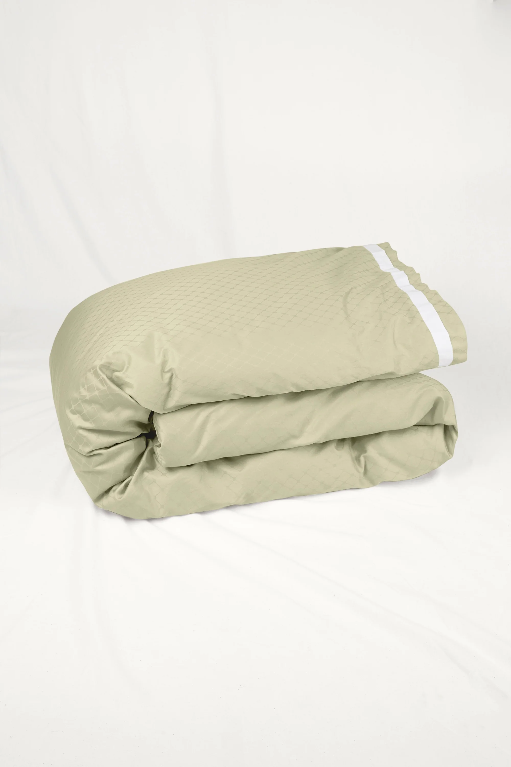 Jacquard Organic Cotton Duvet Cover - Sage - Image 2