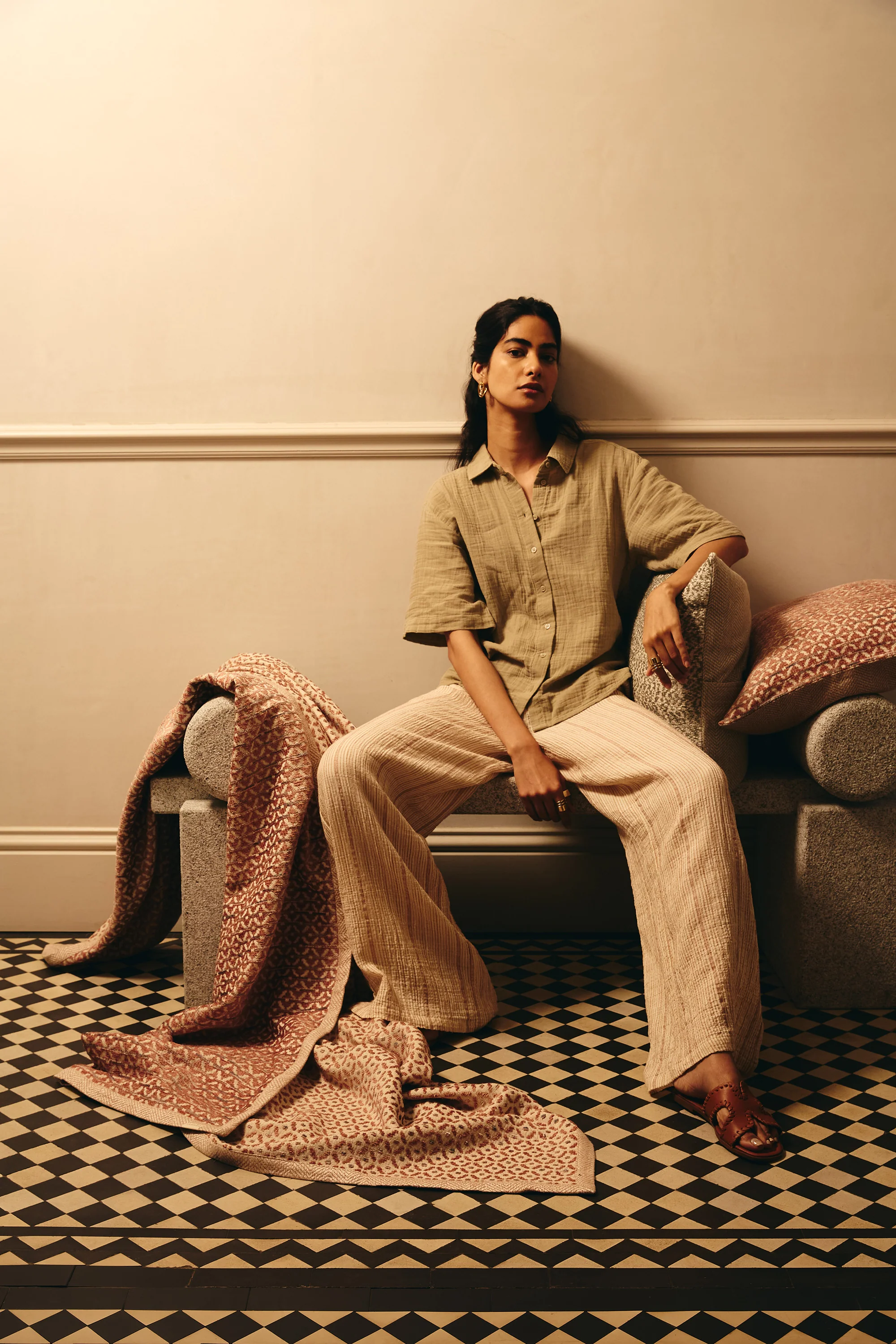 Jacquard Throw - Terracotta - Image 3