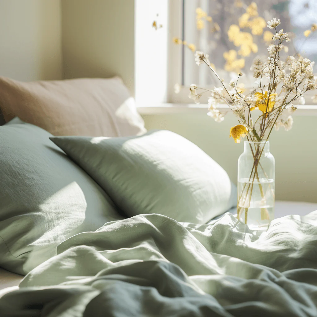 Percale Organic Cotton Bedding Set - Spring Blue - Image 2