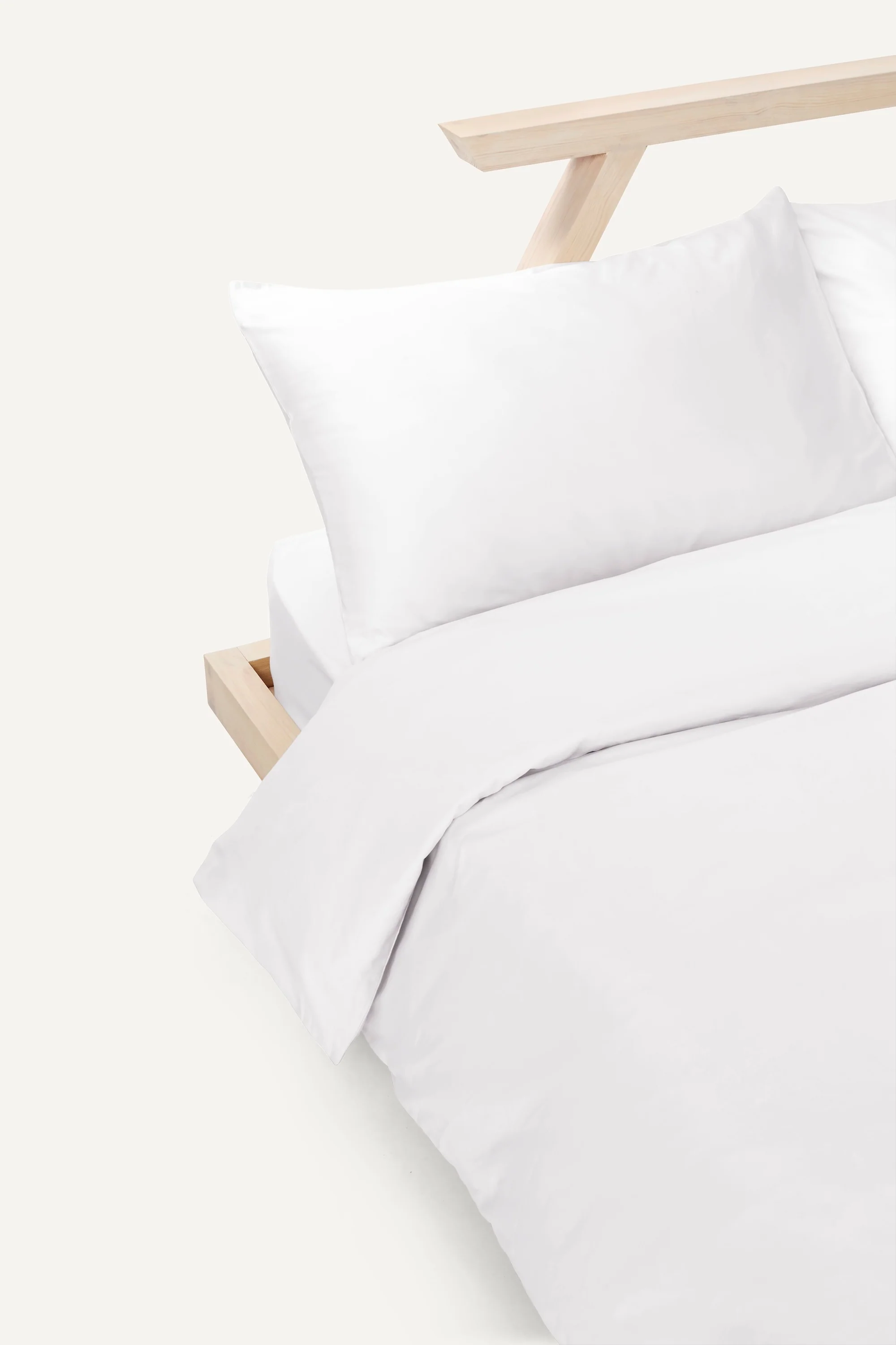 Percale Organic Cotton Duvet Cover - Midwinter White - Image 4