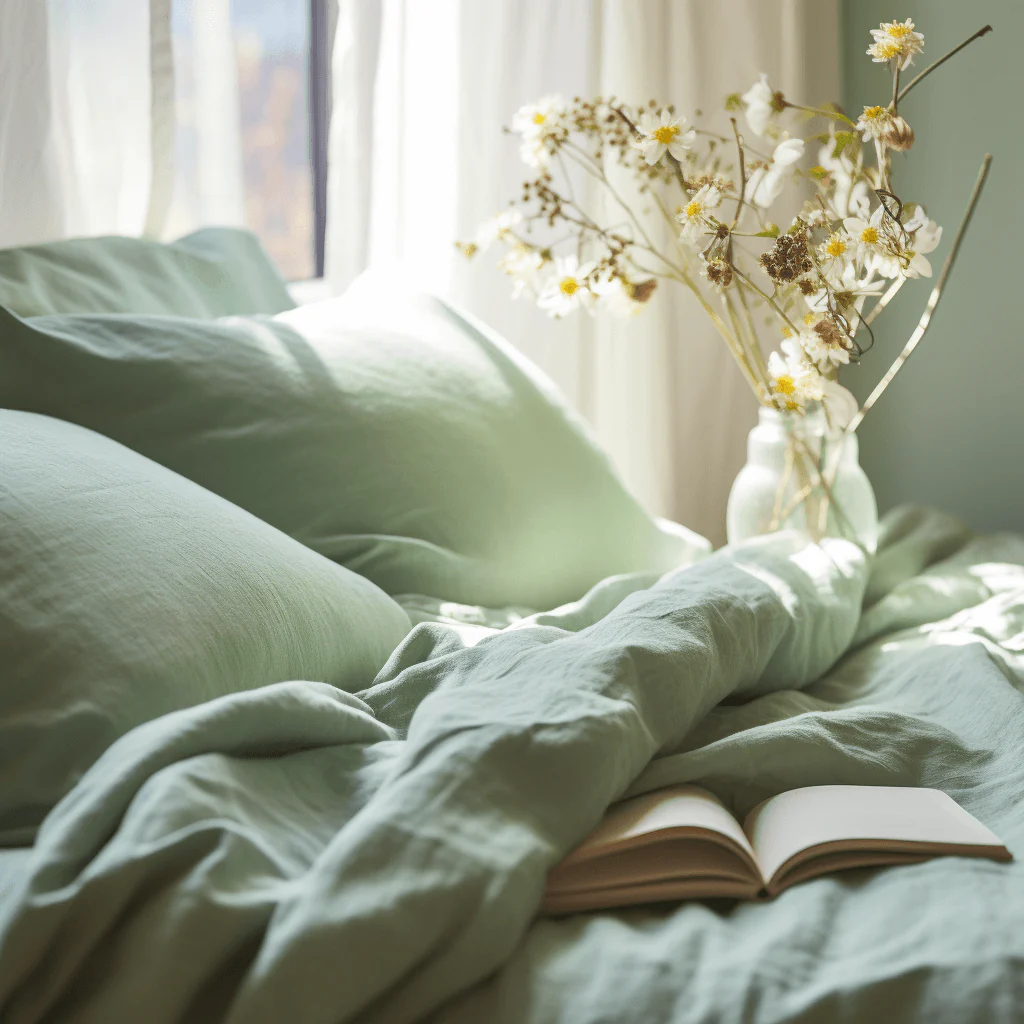 Percale Organic Cotton Duvet Set - Spring Blue - Image 3