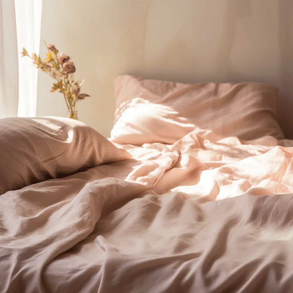 Percale Organic Cotton Fitted Sheet Set - Midsummer Pink - Image 3