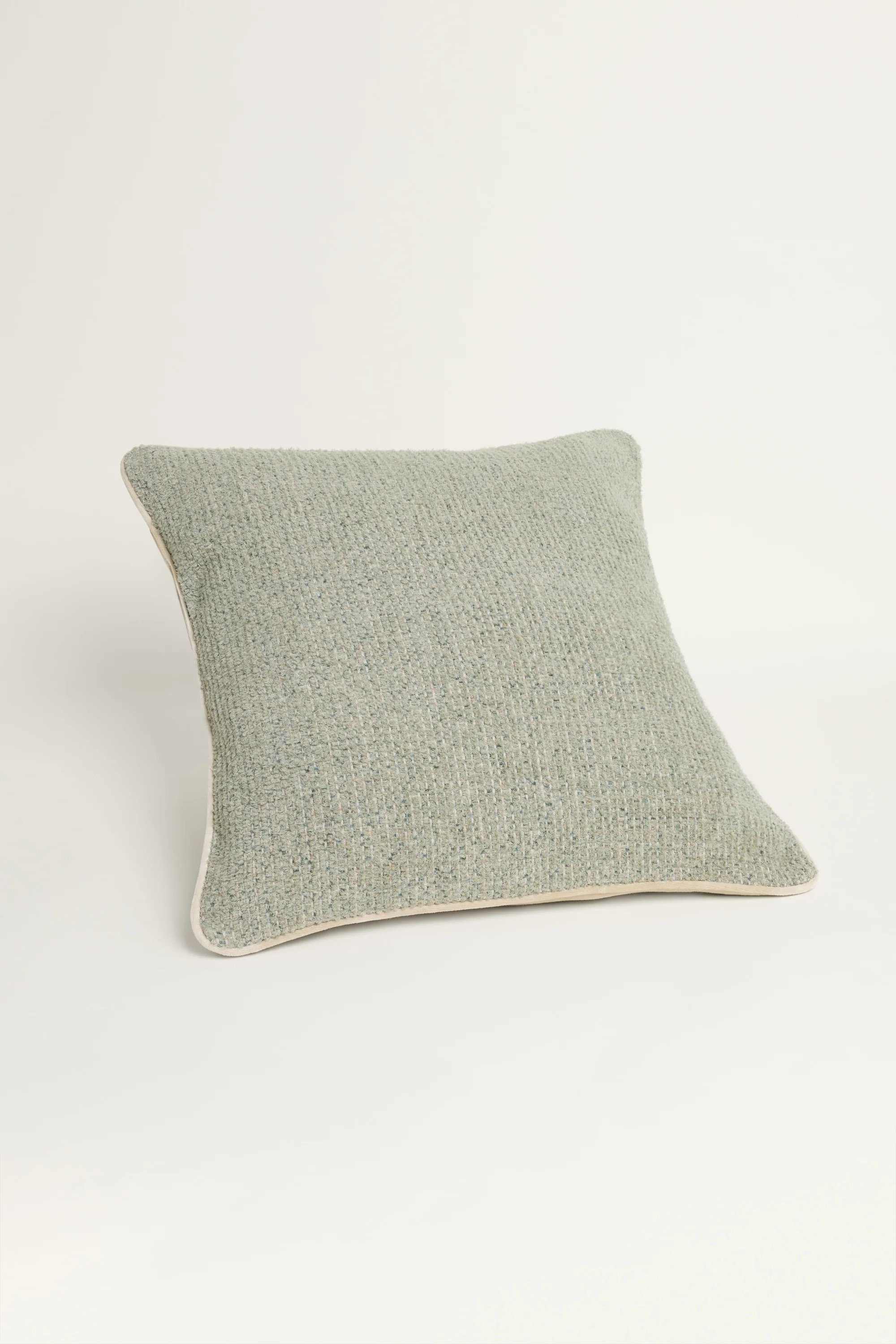 Plush Cushion Cover - Light Green