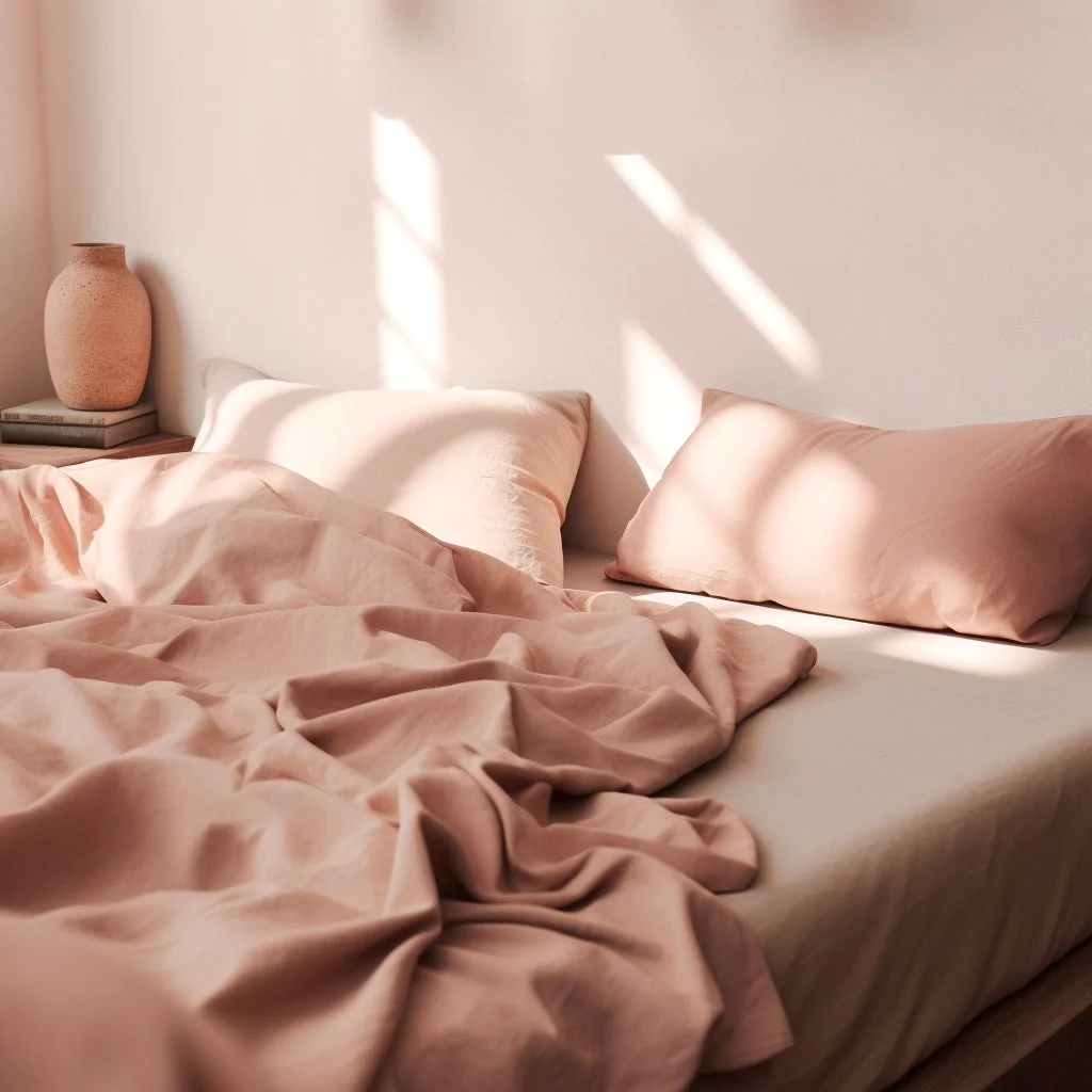 Sateen Organic Cotton Fitted Sheet Set - Midsummer Pink - Image 2