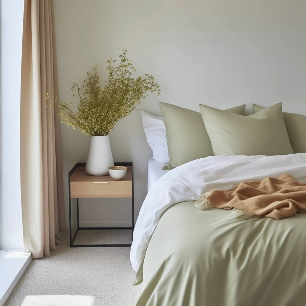 Sateen Organic Cotton Fitted Sheet Set - Solstice Green - Image 4