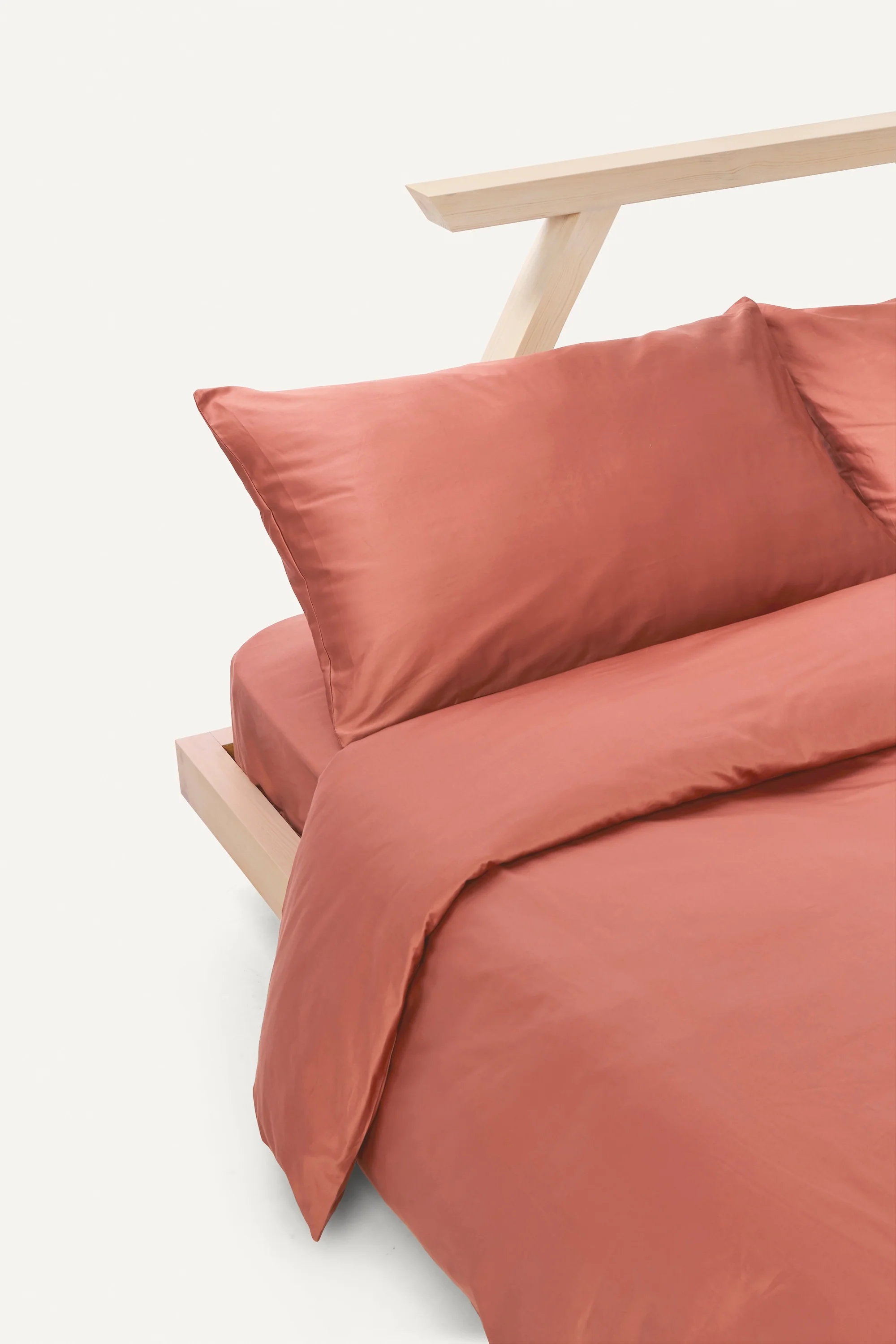 Sateen Organic Cotton Duvet Cover - Bark Red - Image 4