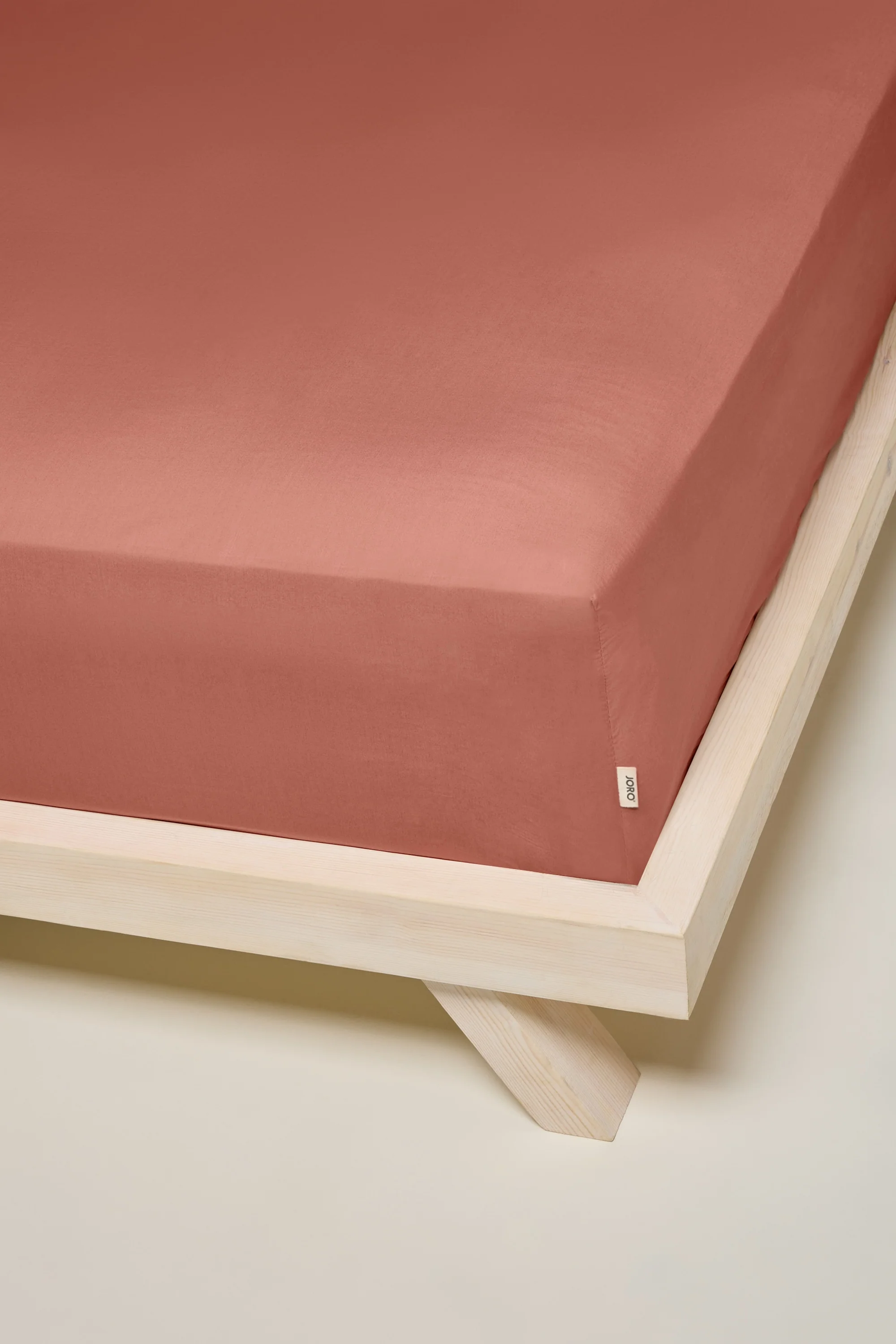 Percale Organic Cotton Fitted Sheet - Bark Red