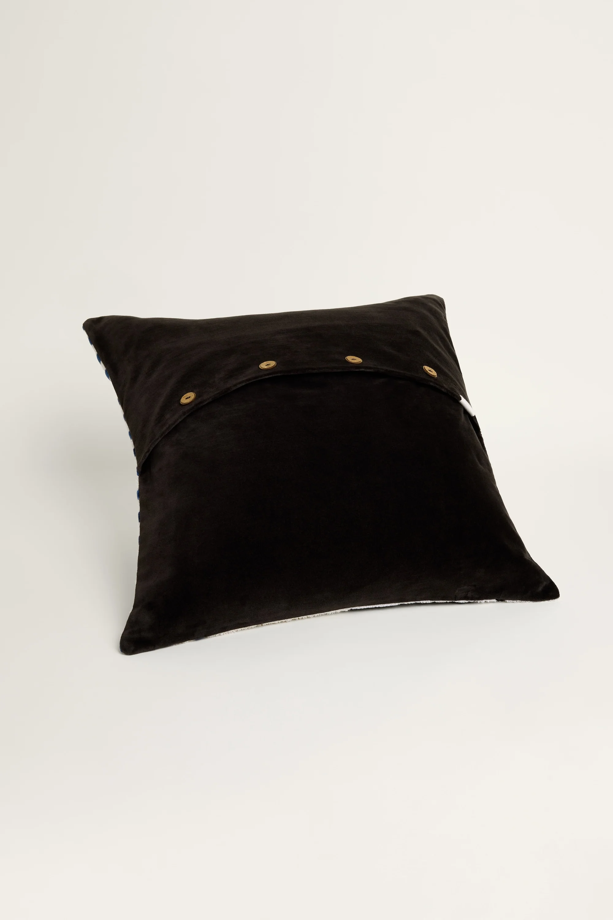 Striped Velvet Cushion Cover - Blue - Image 2