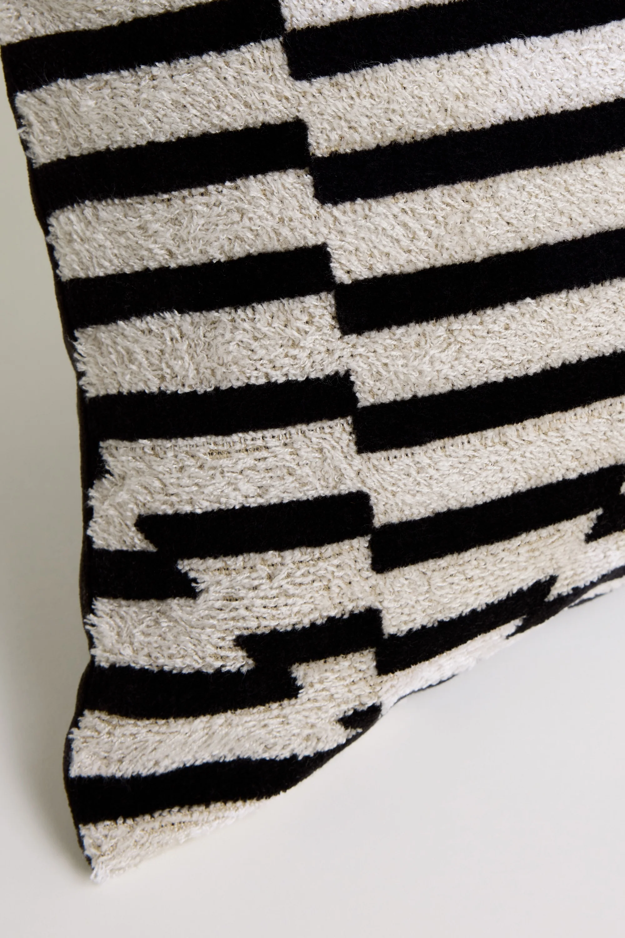Striped Velvet Cushion Cover - Blue - Image 3
