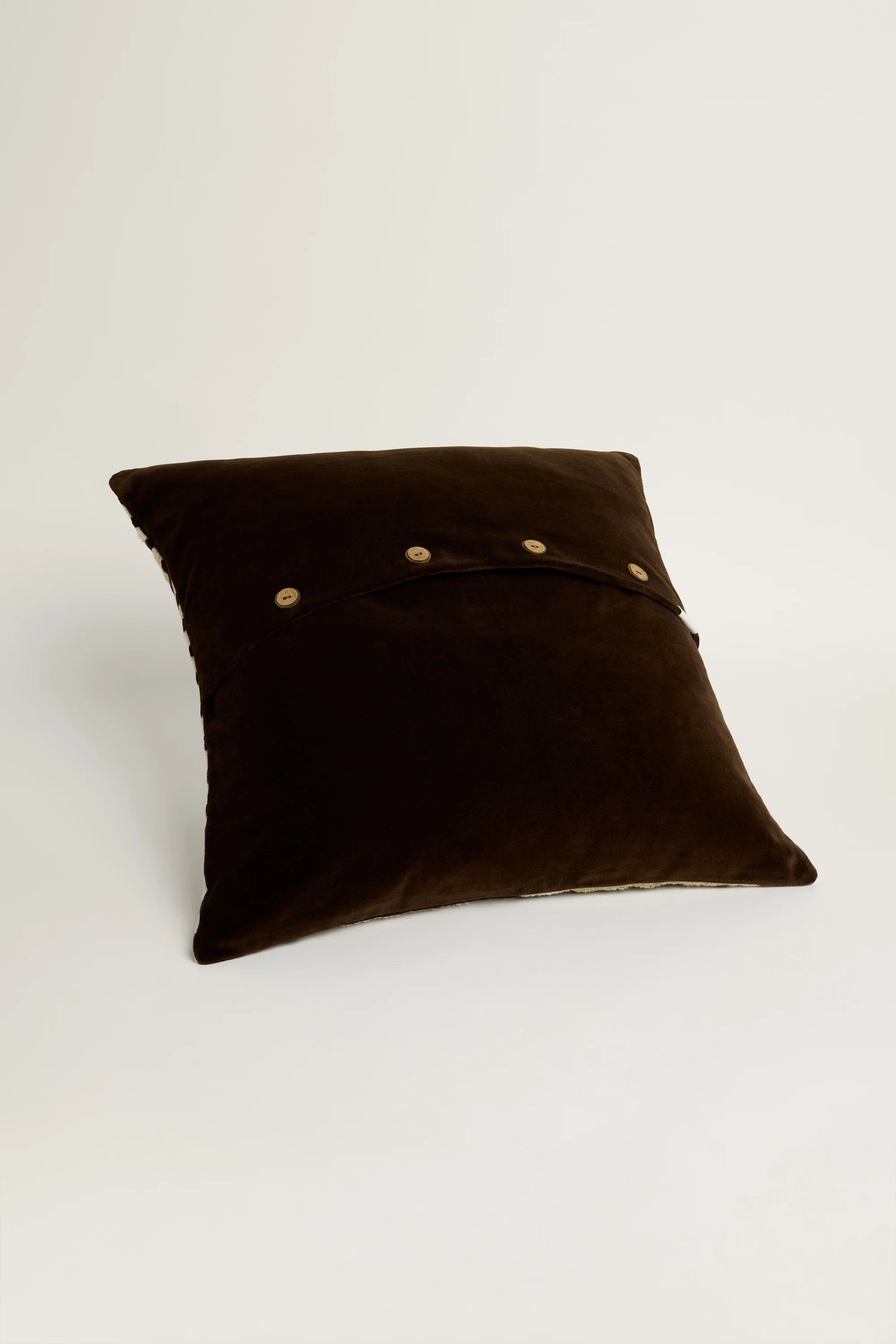 Striped Velvet Cushion Cover - Brown - Image 2